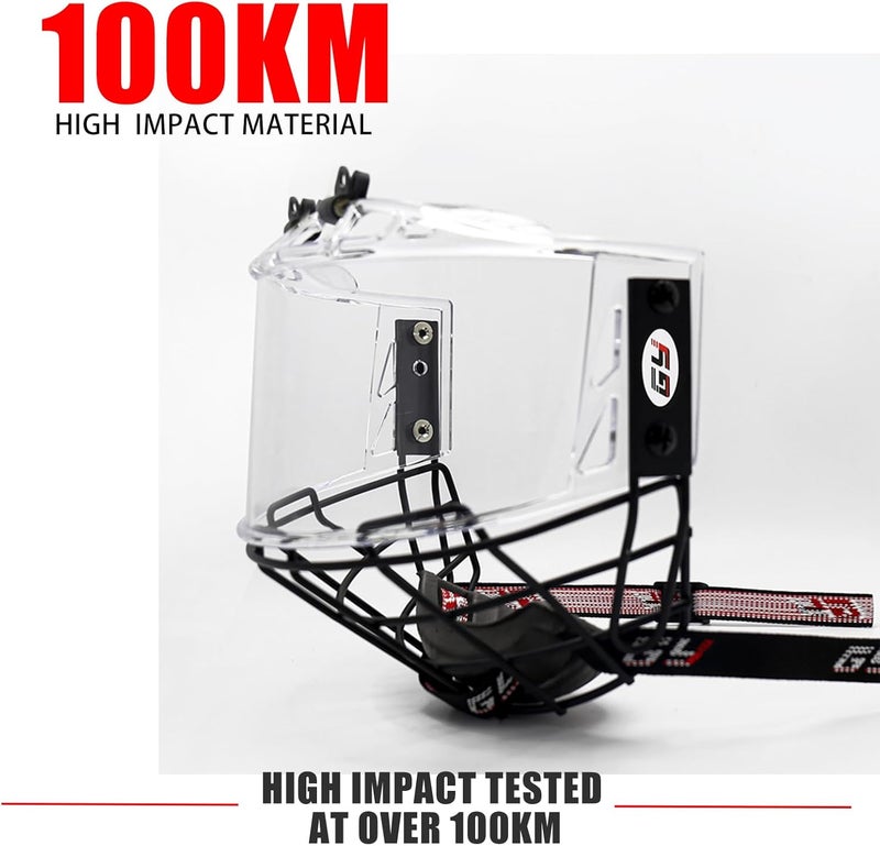 GY PC300 Hockey Helmet Cage & Face Shield Protector Combo - Image 2